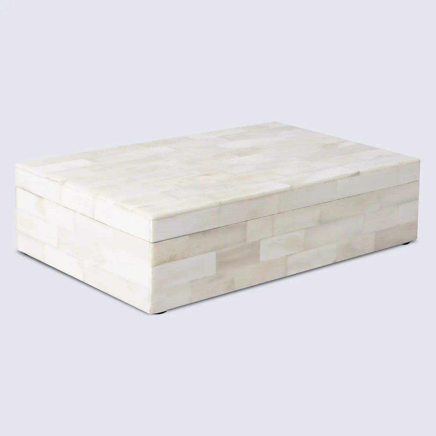 Plain Decorative Storage Box, Bone Inlay in 8 Sizes, White