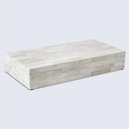 Plain Decorative Storage Box, Bone Inlay in 8 Sizes, White