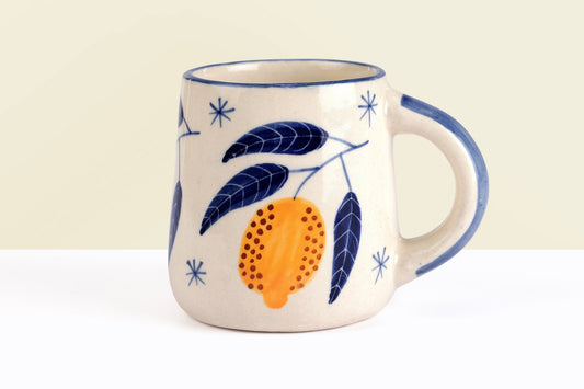 Lemon Coffee Mug- Yellow ,  3.5 X 3 Inches (set of 2)