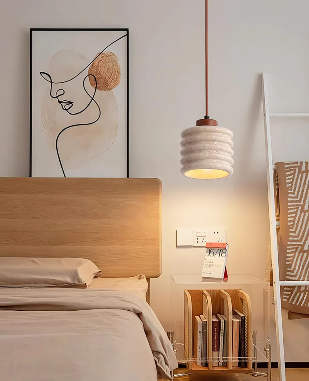 Candeeiro Column Travertine Pendant Lamp