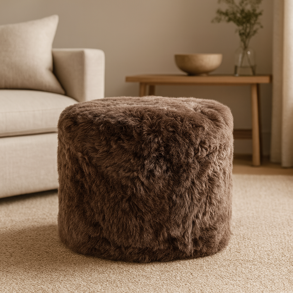 Icelandic Sheepskin Tuffet Brown