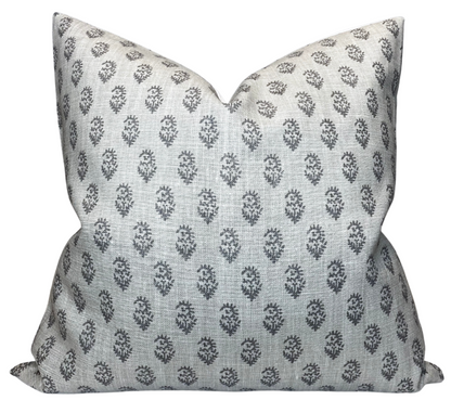 Rajmata Tonal Pillow Cover in Ash Grey, Peter Dunham Textiles
