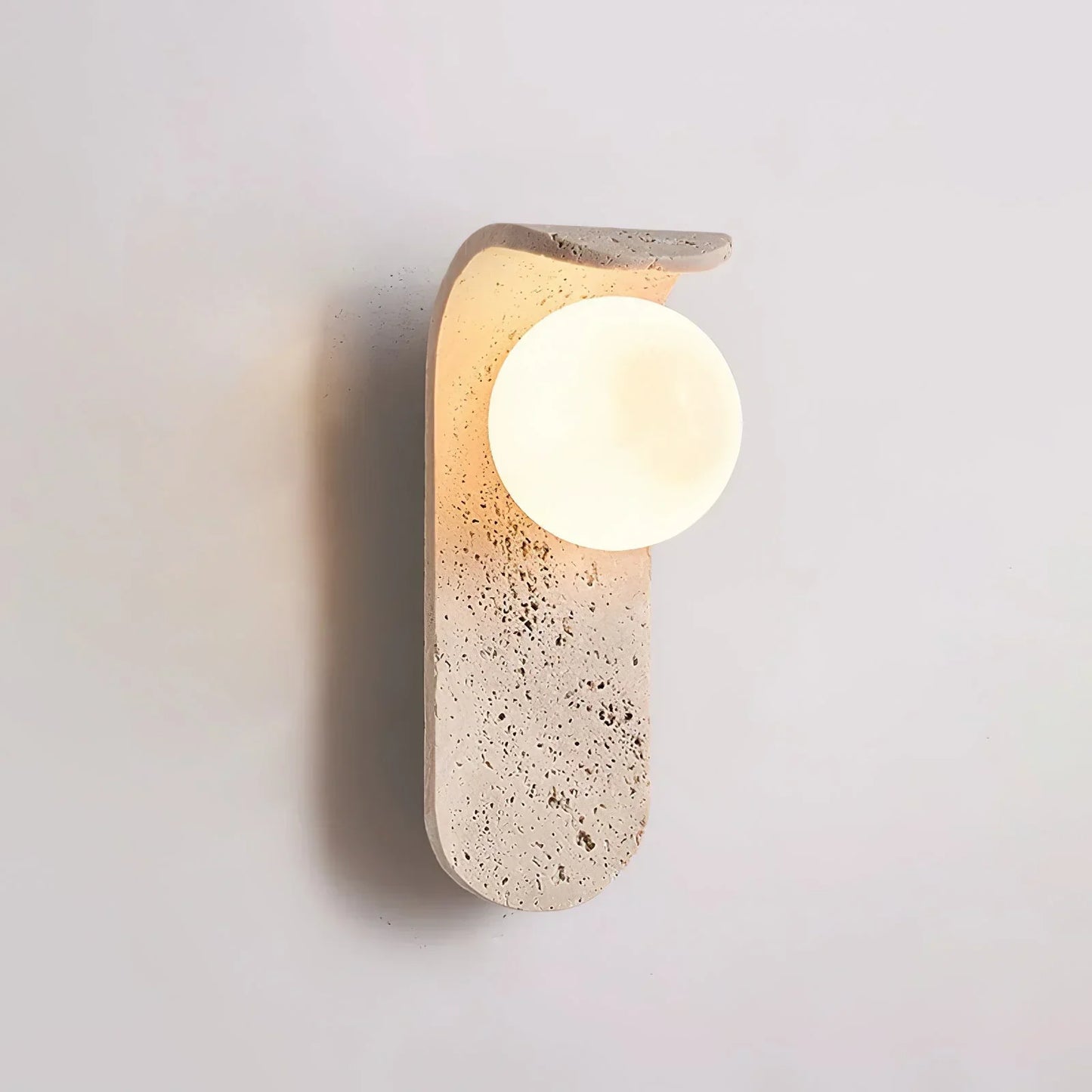 Curve Solis Travertine Wall Lamp