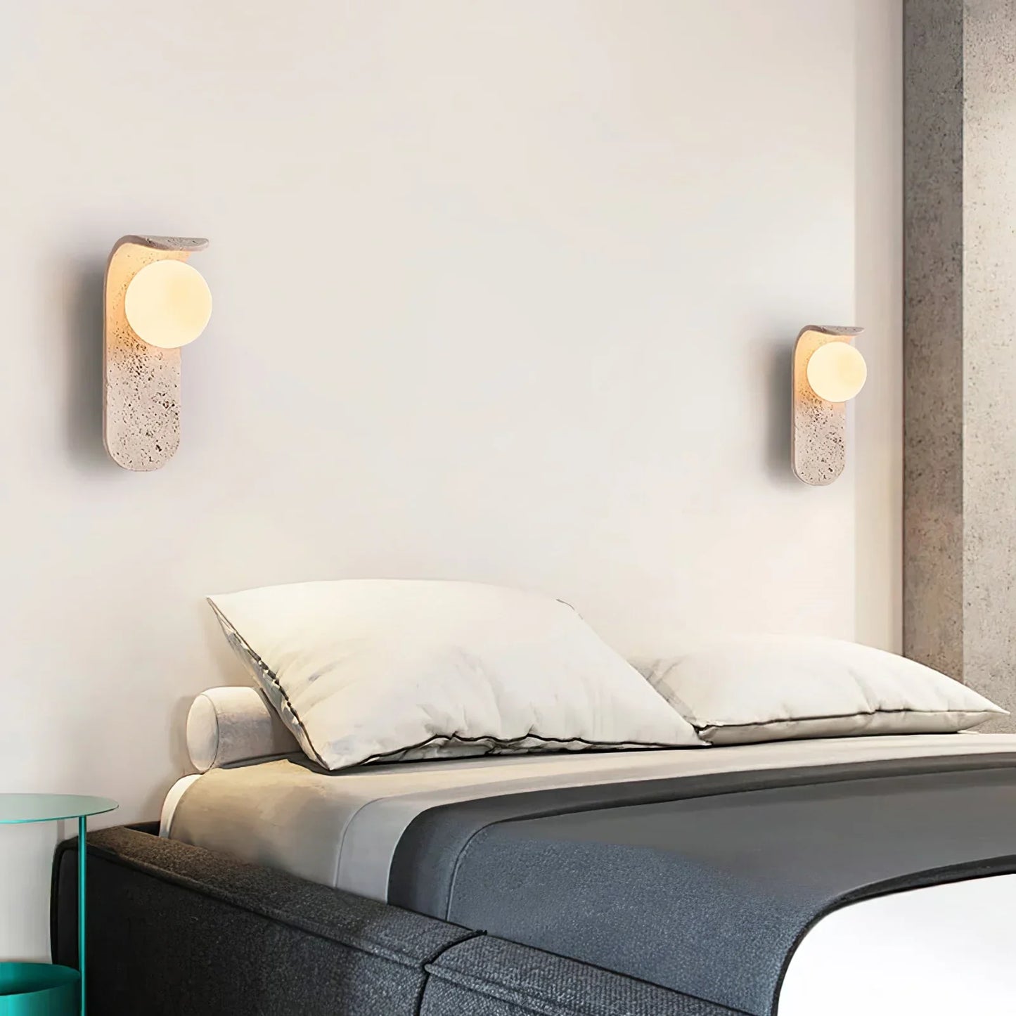 Curve Solis Travertine Wall Lamp