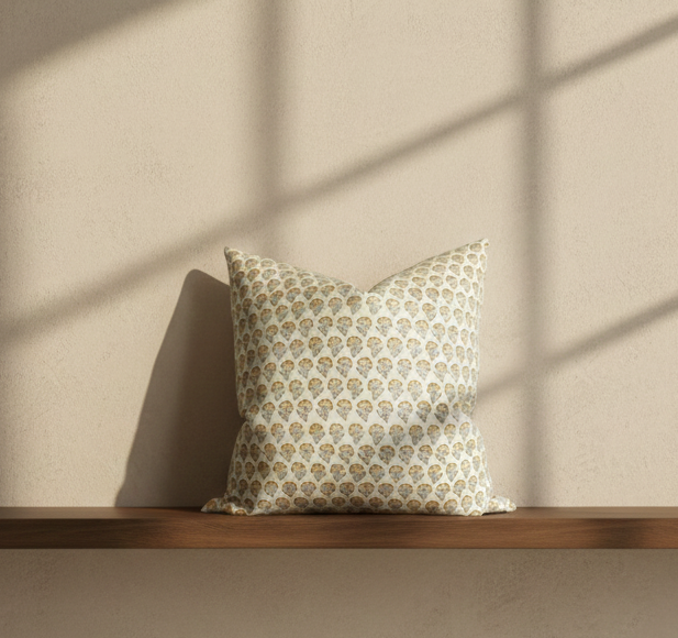 Floral Pillow Cover in Marigold