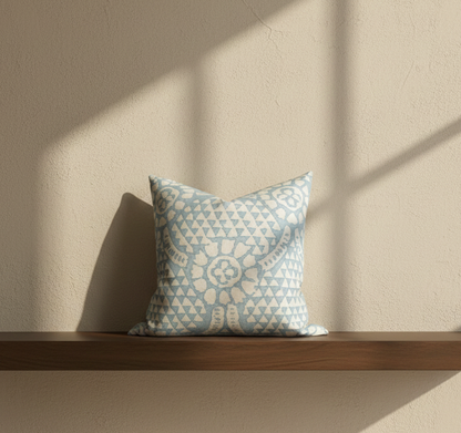 Chamomile Pillow Cover in Spa Blue