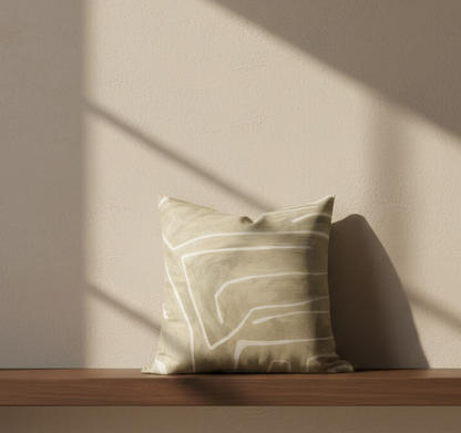 Kelly Wearstler Graffito Pillow Cover in Beige Ivory