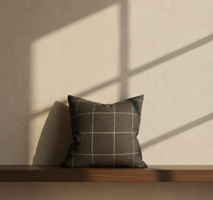 Bancroft Wool Pillow Cover in Sable Brown, Schumacher Textiles