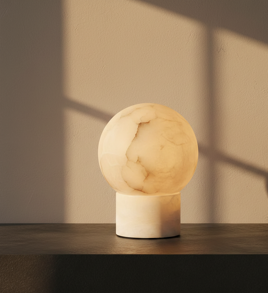 Alabaster Athena Ball Table Lamp