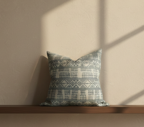 Addis Pillow Cover in Mist Blue, Peter Dunham Textiles