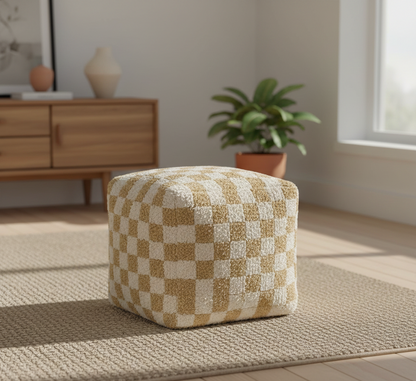 Tinsley Pouf - Beige Ivory