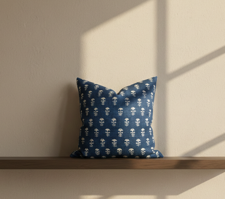Yukka Woven Pillow Cover in Atlantic Blue, Walter G Textiles