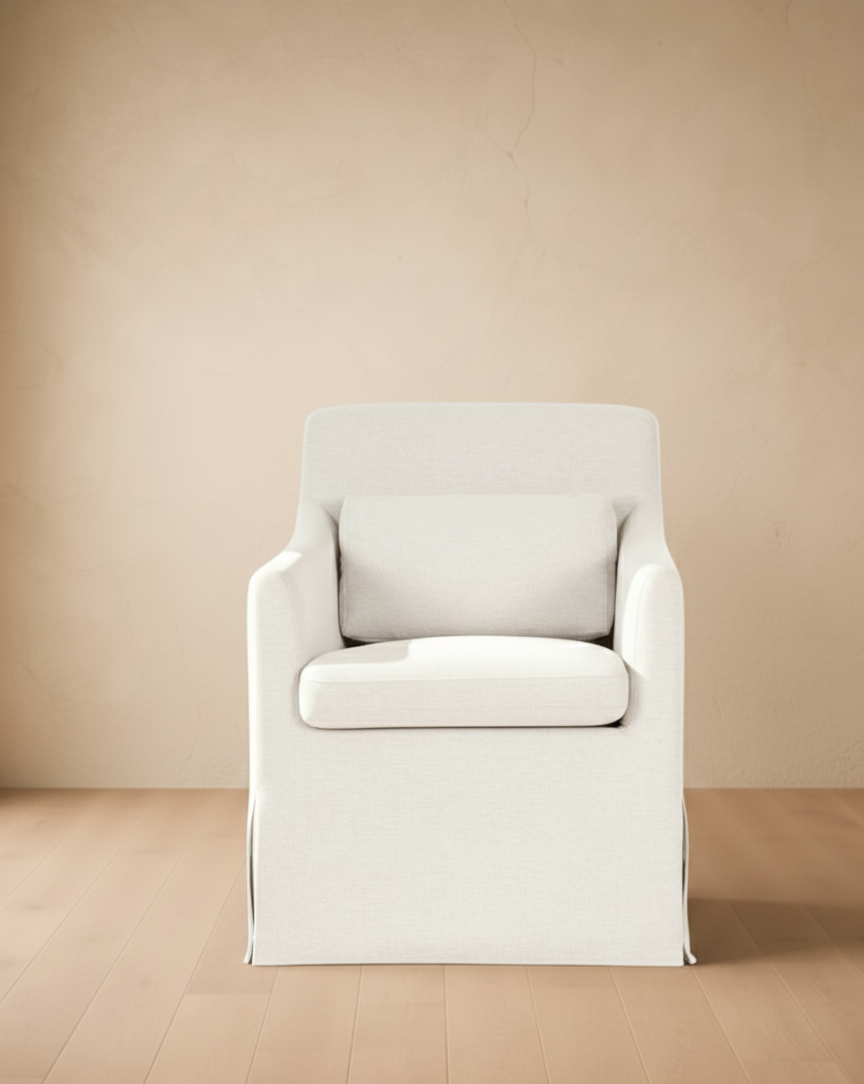 Lydia Slipcover Dining Chair Beige