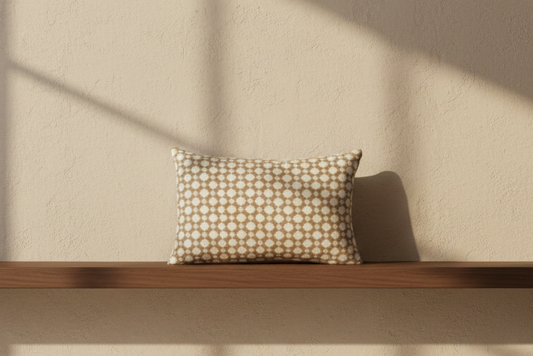 Betwixt Pillow Cover in Biscuit, Schumacher Textiles