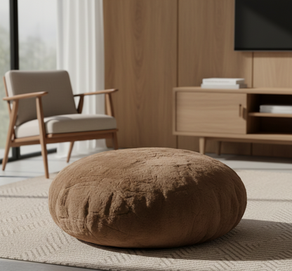 Shorn Sheepskin Ottoman Gold