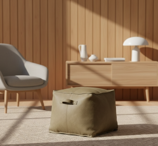 Pablo Vegan Leather Pouf