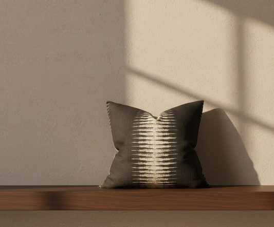 Ikat Pillow Cover in Charcoal, Peter Dunham Textiles