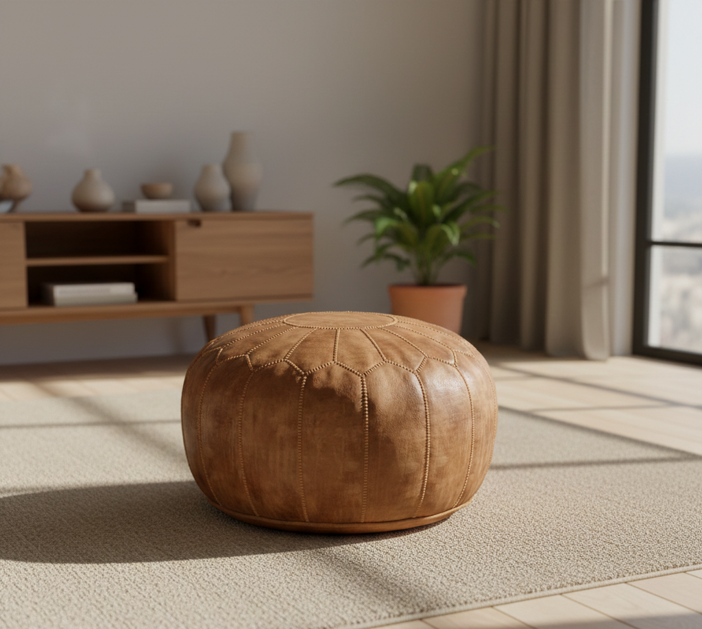 Terra Antique Velvet Moroccan Pouf