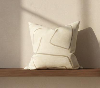 Graffito Pillow Cover in Parchment, Kelly Wearstler Textiles