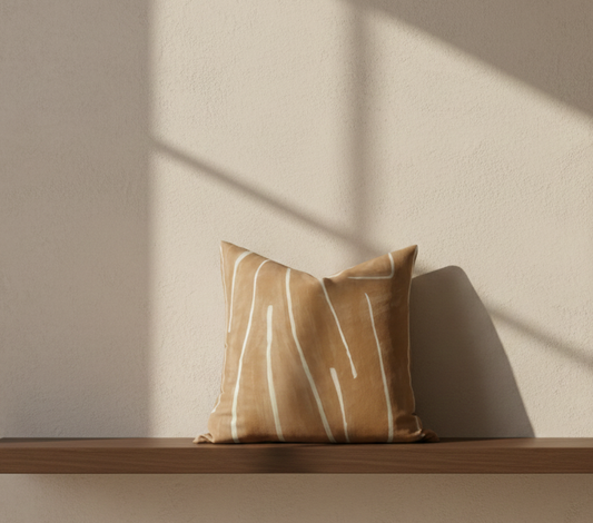 Graffito Pillow Cover in Salmon Cream, Kelly Wearstler Textiles