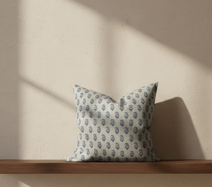 Rajmata Tonal Pillow Cover in Mist Indigo/Blue, Peter Dunham Textiles