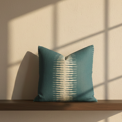 Ikat Pillow Cover in Peacock, Peter Dunham Textiles
