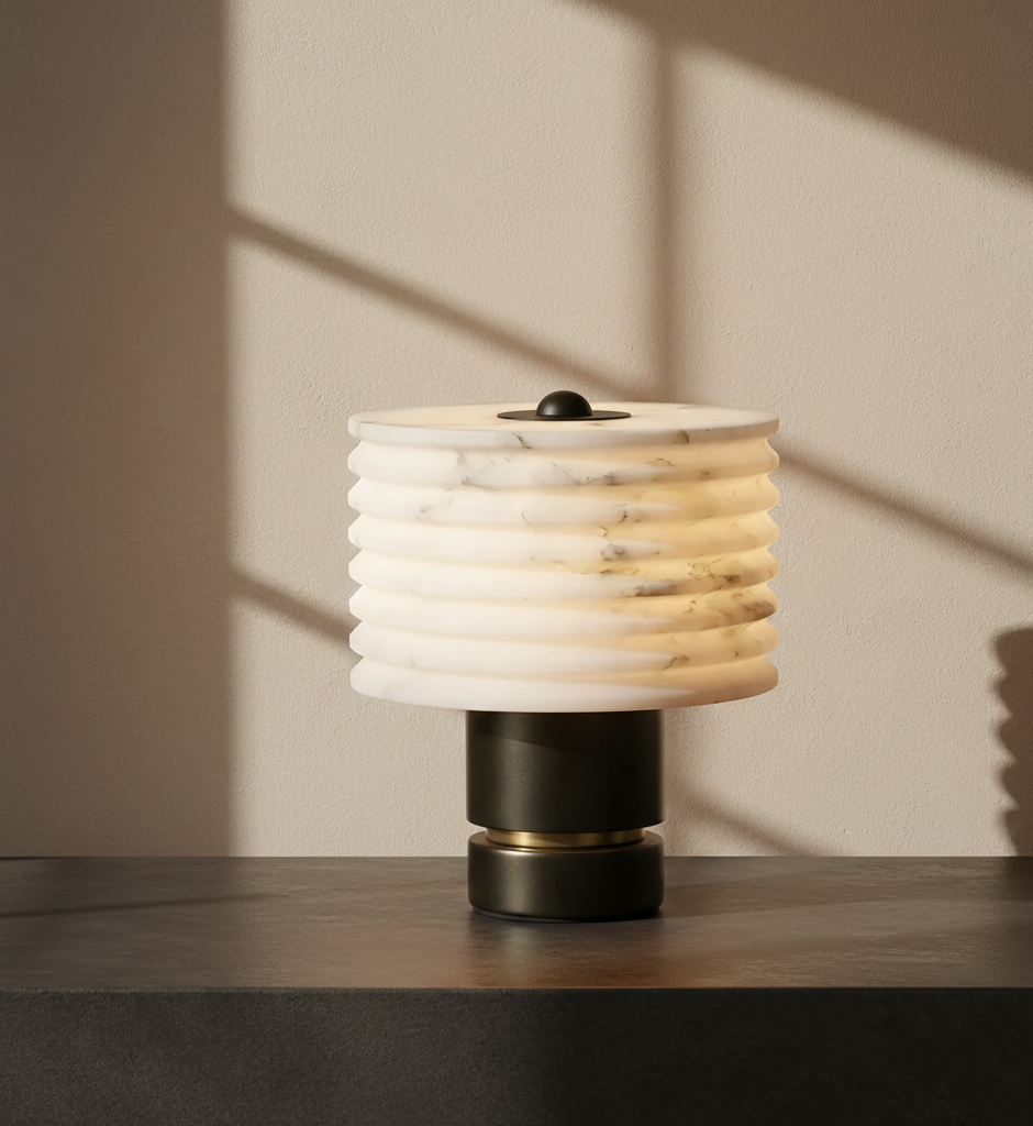 Alabaster Outela Brass Table Lamp