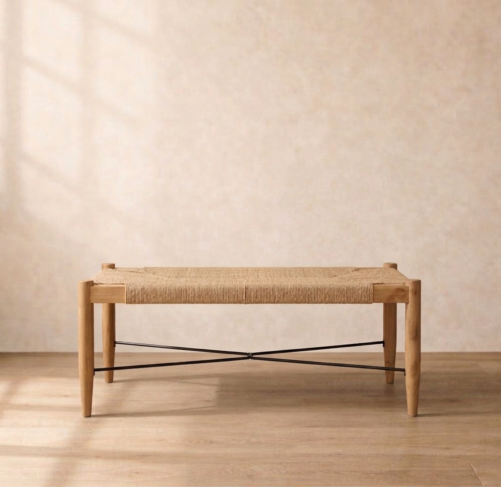Arcana Jute Bench - Natural / Natural / Black