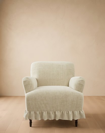 Elle Ruffle Slipcover Armchair