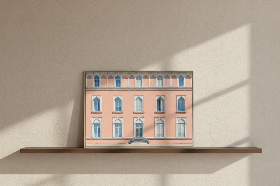 Pink building, Como, Italy