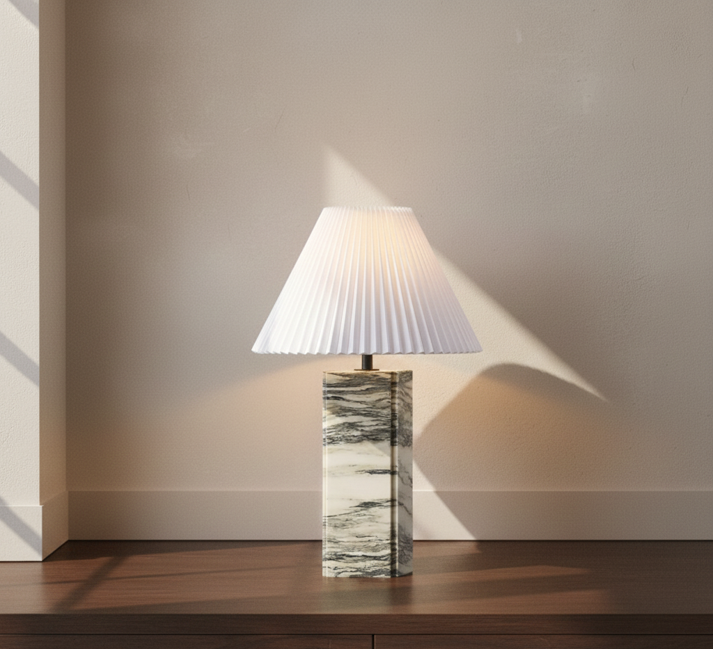 Mackenzie Square Marble Table Lamp