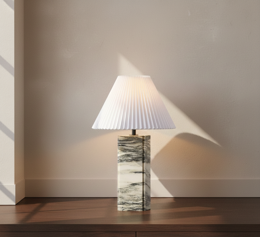 Mackenzie Square Marble Table Lamp
