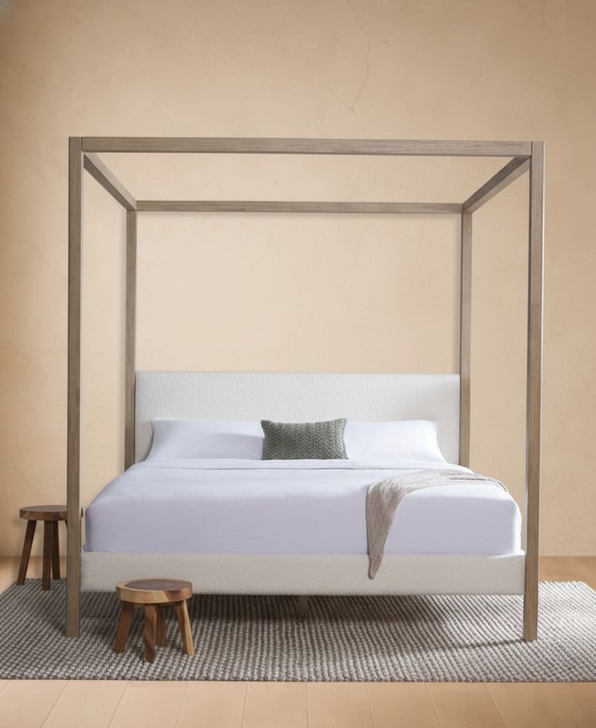 Graciella Boucle King Canopy Bed