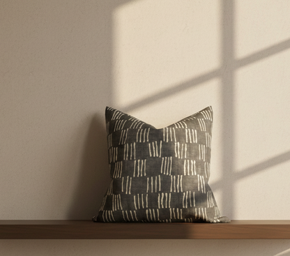 Matchsticks Pillow Cover in Pebble Grey, George Spencer Textiles