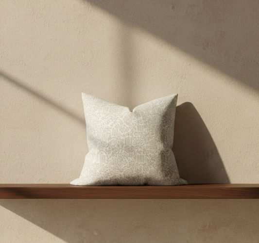 Morris Pillow Cover in Taupe, Schumacher Textiles