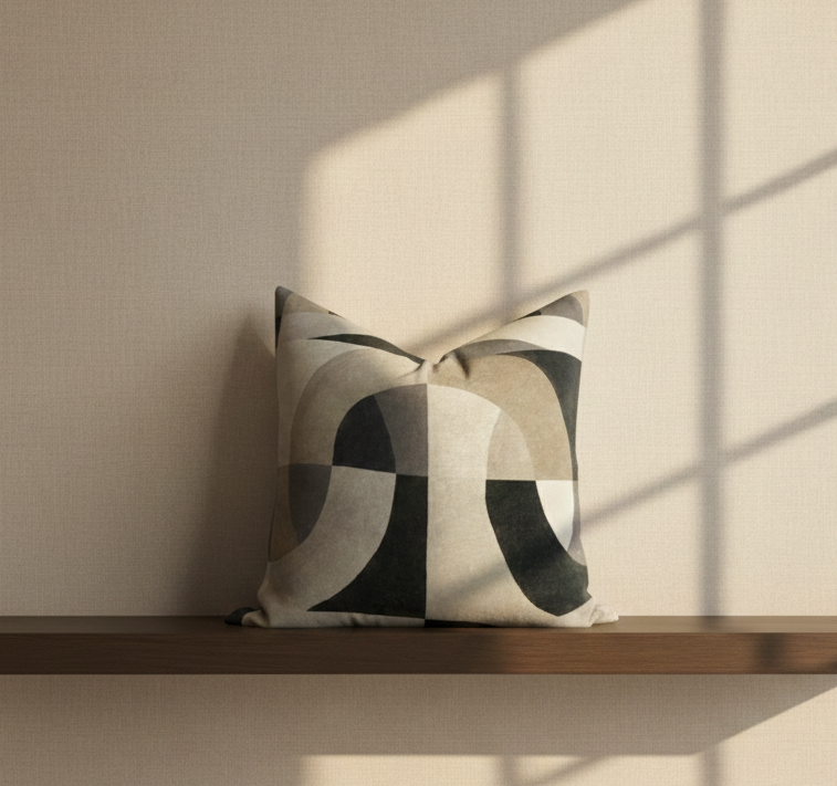 Colonnade Pillow Cover in Onyx, Kelly Wearstler Textiles