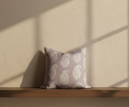 Kashmir Paisley Pillow Cover in Lilac Purple, Peter Dunham Textiles