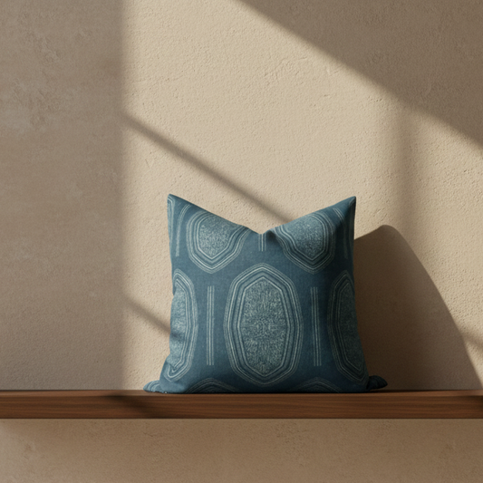 Kamba Pillow Cover in Indigo Blue