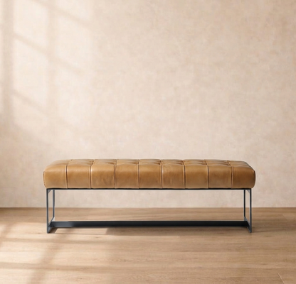Wyatt Leather Bench Tan