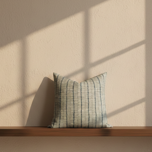 Taza Pillow Cover in Mineral Blue, McLaurin + Piercy Textiles