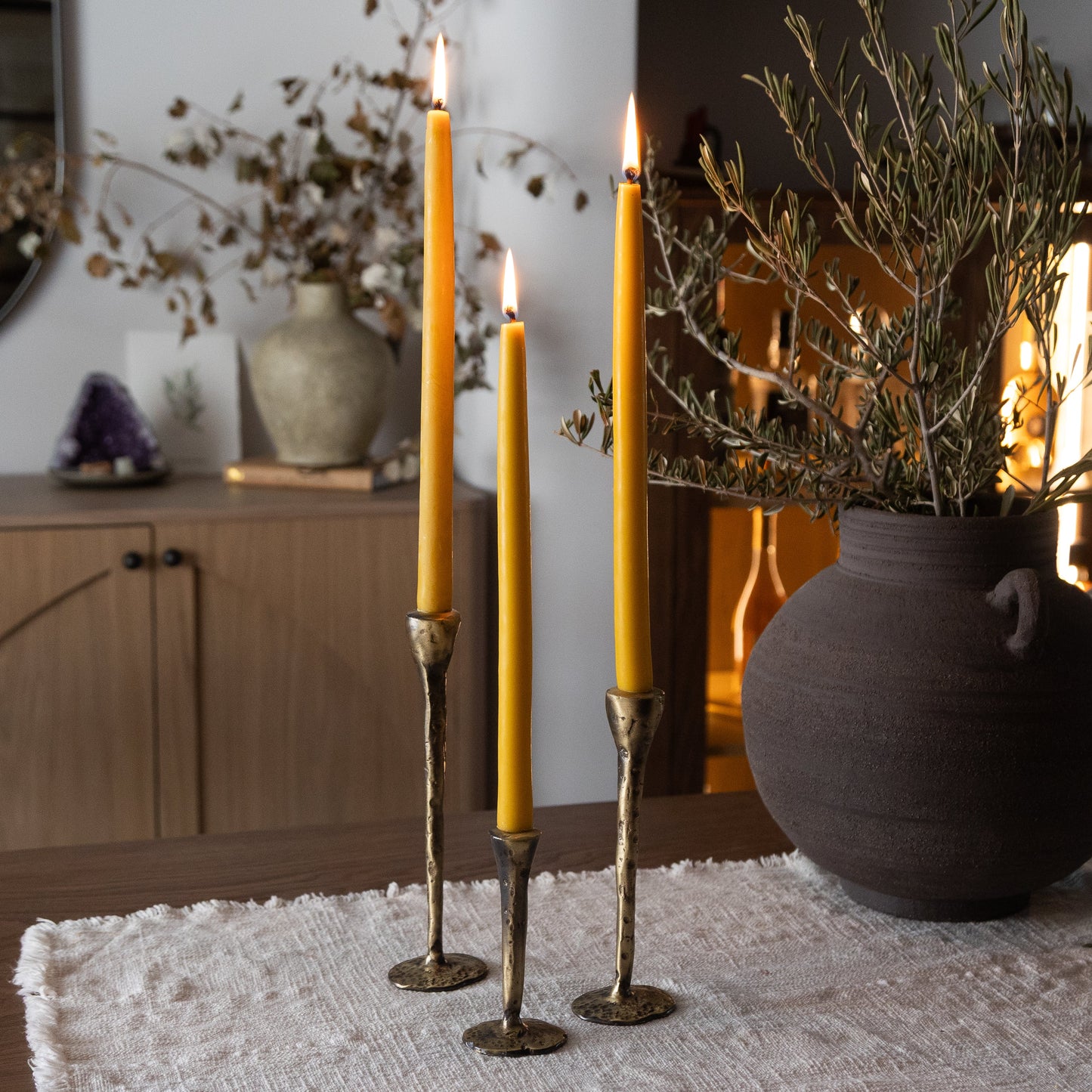 Melissa Taper Beeswax Candles - Set of 2