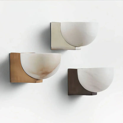 Hemispherical Alabaster Ath Wall Light