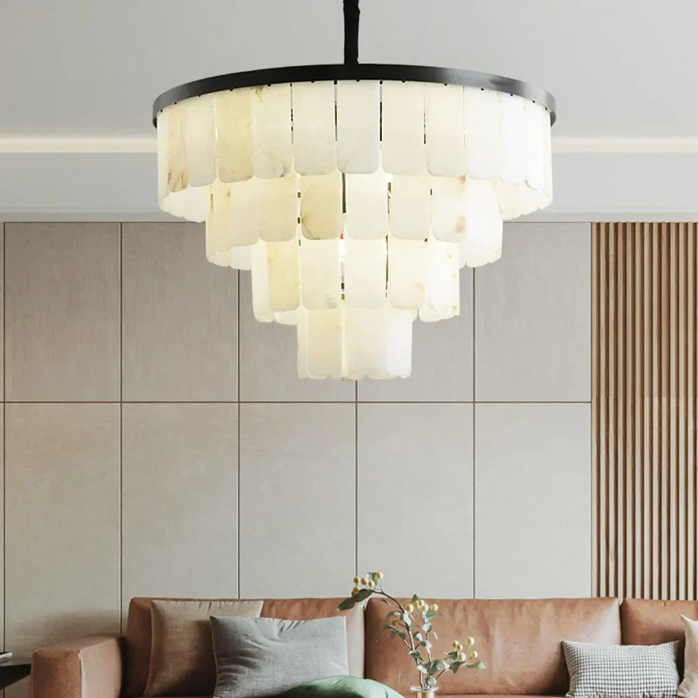 Luxurious Cascading Snow Plaster Chandelier