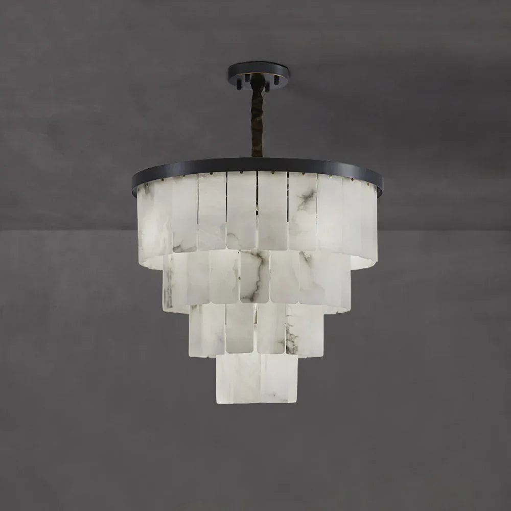 Luxurious Cascading Snow Plaster Chandelier