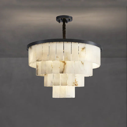 Luxurious Cascading Snow Plaster Chandelier