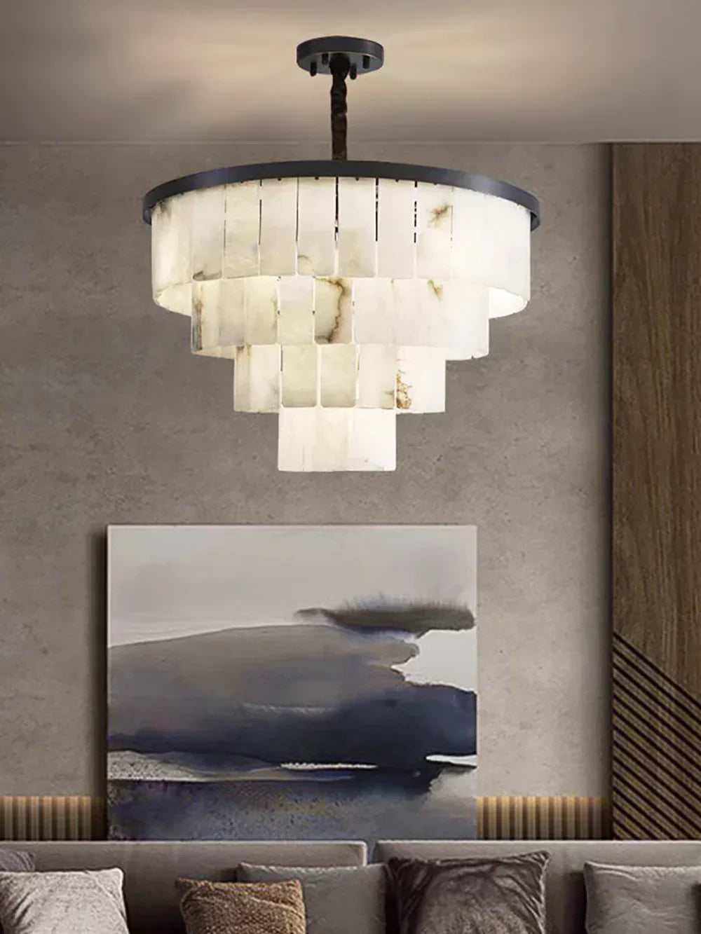 Luxurious Cascading Snow Plaster Chandelier