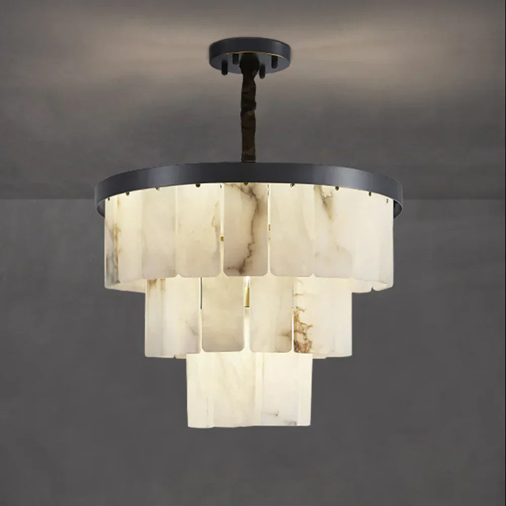 Luxurious Cascading Snow Plaster Chandelier