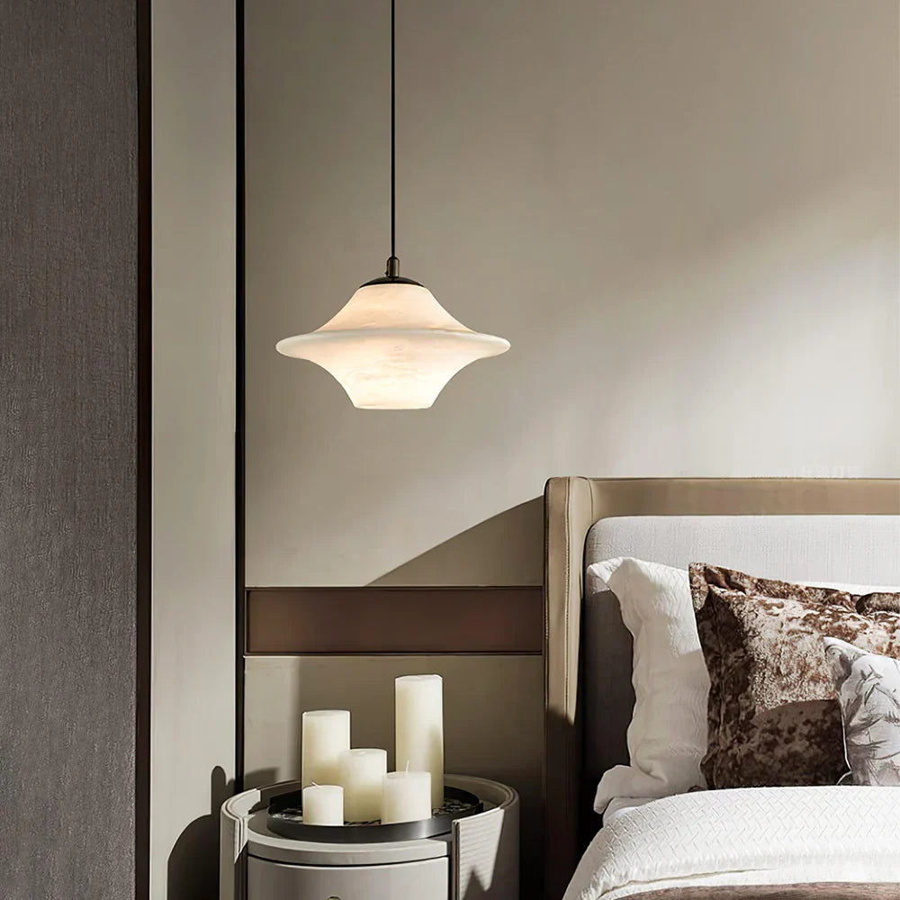 Luxury Alabaster Saucer Pendant Light