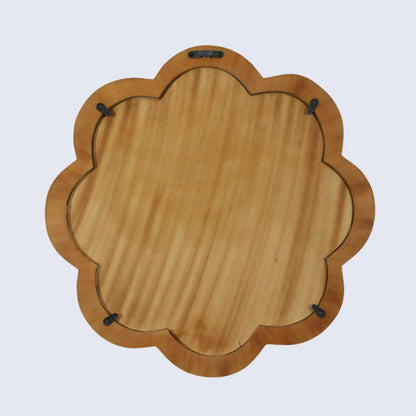Make To Order Handmade Blue & White Bone Inlay Scalloped Wall Mirror – 18"