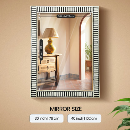 Make To Order Handmade Bone & Resin Inlay Wall Hanging Mirror Frame – 40x30